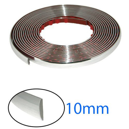 Dekorativer Chrom-Zierstreifen, 15 Meter lang, 10 mm breit