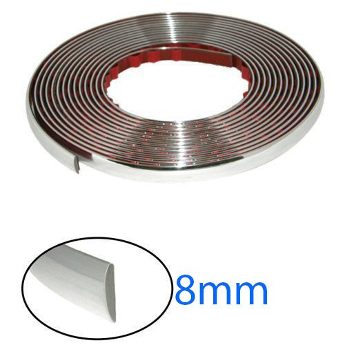 Dekorativer Chrom-Zierstreifen, 15 Meter lang, 8 mm breit