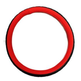   Műbőr sport mintás szellőző kormányvédő piros-fekete KV-HB23825/7-1r