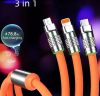 3-in-1 Silikon-Schnellladedatenkabel - 6A 12-24V 12OW