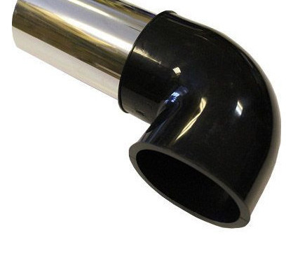 Alu könyök fekete 76mm LG-JL-6031