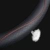Echtleder-Lenkradabdeckung 38cm schwarz-rot