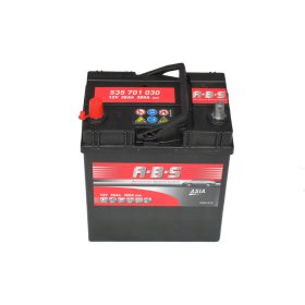   Abs ASIA - 12v 35ah - autó akkumulátor - bal+ *ázsia*vékonysarus