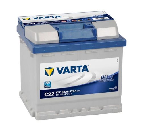 Varta Blue - 12v 52ah - autó akkumulátor - jobb+