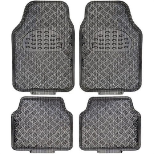 03017 Universal-Gummimatte für Autos, Aluminiumoptik, 4-teilig - Carbon