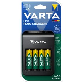 VARTA LCD Plug töltõ + 4 db AA 2100 mAh akkumulátor