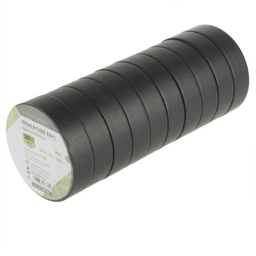 PVC szigetelőszalag 0,15 mm x 19 mm x 20 m, fekete, 1 db.