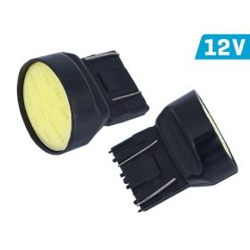 W21/5W(T20q) 12V COB LED - Canbus fehér színben - párban