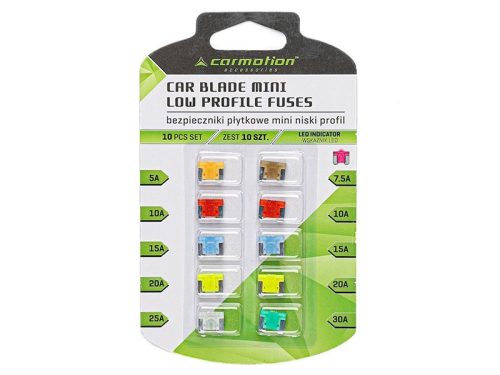 Flachsicherungen MINI LOW PROFILE mit LED-Anzeige, 10er Pack