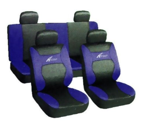 Universelles 8-teiliges Sitzbezug-Set - schwarz-blau UL-AG28458-BL