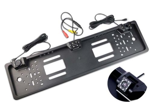 CA-BG482-2 Rückfahrkamera mit 8 LEDs im Kennzeichenrahmen + 2 Parksensoren