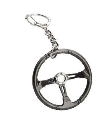 80353 W16362-9 Sportlenkrad-Schlüsselanhänger aus Metall - Graphit