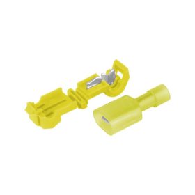   T-típusú gyorscsatlakozók, sárga, 4,0-6,0 mm négyzet, 12-10 AWG, 15A max, 5 db., CM86540