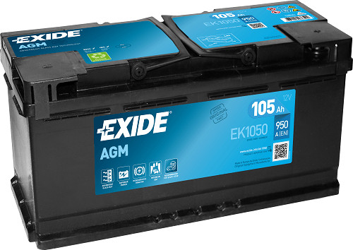 EXIDE Start-Stop AGM 12V 105Ah 950A jobb+ autó akkumulátor