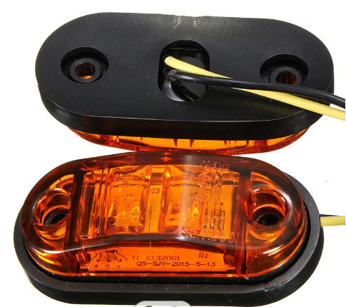 Breiten- und Positionsleuchte 2LED - E-Kennzeichnung - Gelb - 12-24V