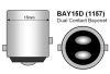 BAY15D Piros COB LED projektorlencsés 1157-21/5W