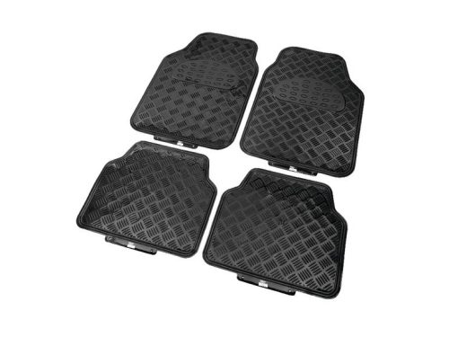 Universal-Gummimatte für Autos, Aluminiumoptik, 4-teilig - Schwarz