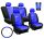 Universelles 11-teiliges Sitzbezug-Set - blau-schwarz