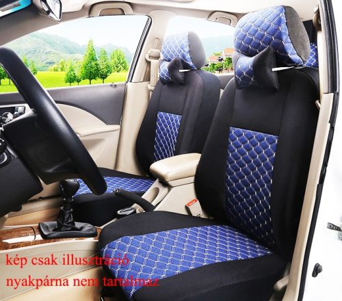 Universelles gesteppte Sitzbezug-Set schwarz-blau UL-AG23002KÉK