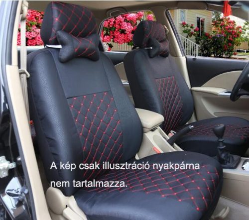 Universelles gesteppte Sitzbezug-Set schwarz-rot UL-AG23002BK