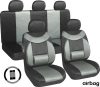 11-teiliges universelles Sitzbezug-Set – Schwarz-Grau