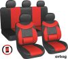 11-teiliges universelles Sitzbezug-Set – Rot-Schwarz