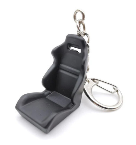 W16362-10 Sportsitz-Schlüsselanhänger aus Metall - Schwarz