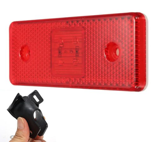 Breitenleuchte 6 LED mit Halterung - Rot 12-24V - E-Kennzeichnung