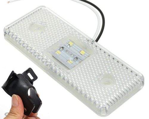 Breitenleuchte 6 LED mit Halterung - Weiß 12-24V - E-Kennzeichnung